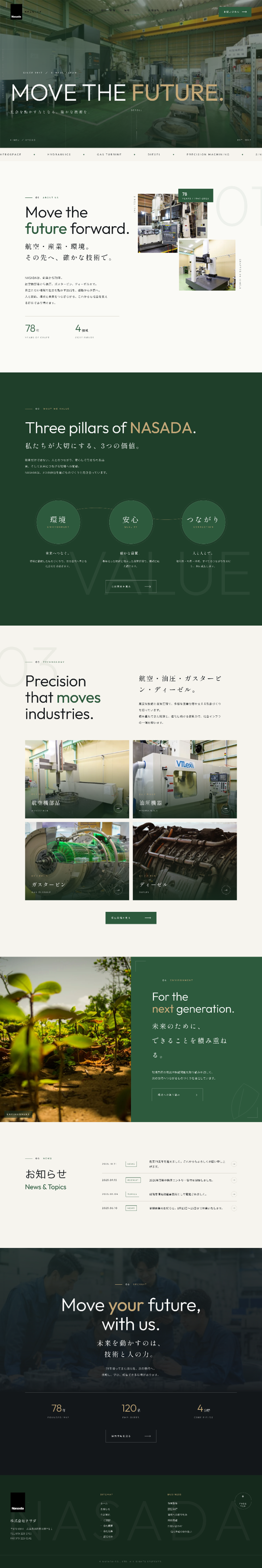 部品メーカーサイト トップページ screenshot